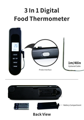 L'instant pliable infrarouge a lu le thermomètre numérique avec la sonde de câble prolongée