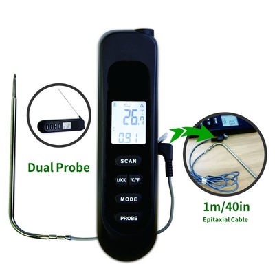L'instant pliable infrarouge a lu le thermomètre numérique avec la sonde de câble prolongée
