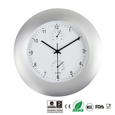 3 dans 1 cadre en aluminium extérieur d'intérieur de station météorologique d'hygromètre de thermomètre d'horloge