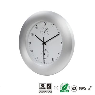3 dans 1 cadre en aluminium extérieur d'intérieur de station météorologique d'hygromètre de thermomètre d'horloge