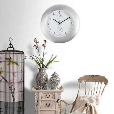 3 dans 1 cadre en aluminium extérieur d'intérieur de station météorologique d'hygromètre de thermomètre d'horloge