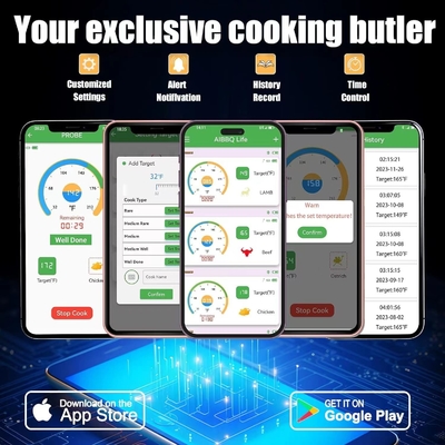 Grill sans fil numérique Bluetooth haut de gamme Thermomètre Bbq Smart Cuisine imperméable à l'eau