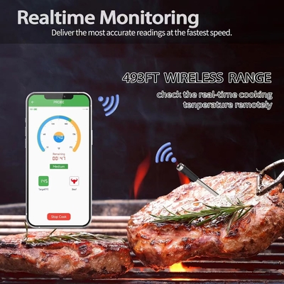 Grill sans fil numérique Bluetooth haut de gamme Thermomètre Bbq Smart Cuisine imperméable à l'eau