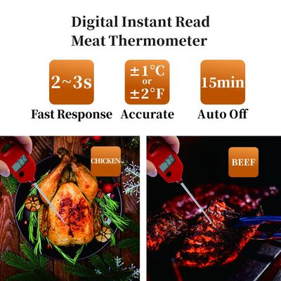 IP67 étanche à la lecture instantanée Thermomètre numérique de viande SS 304 sonde Thermomètre de cuisine