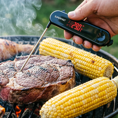 InstaProbe (moins de.6 secondes) Thermomètre professionnel de viande numérique, thermomètre à lecture instantanée avec écran OLED, imperméable à l'eau IP67 pour le gril, le barbecue, la cuisine, le fumeur, la brassage à domicile, certifié NSF