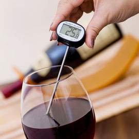 Thermomètre lu rapide principal pivoté d'affichage à cristaux liquides, poids léger imperméable de thermomètre de viande