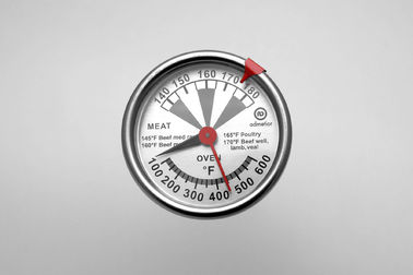 Thermomètre de four industriel bimétallique d'acier inoxydable 100F - température ambiante du four 600F