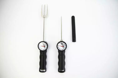 L'instant a lu la fourchette incurvée par outils de thermomètre de viande de forme de corps de BBQ de Trident