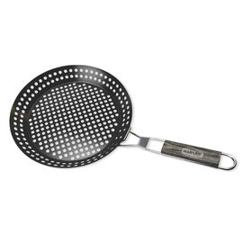 Non le BBQ de forme ronde de bâton usine le panier résistant de gril de rouille de casserole de torréfaction pliable
