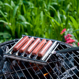 Le BBQ facilement nettoyé usine le support de rouleau de saucisse de hot-dog de gril de gosse de 5 sections