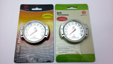 Non grande mesure de la température de gril de four de bâton, couleur futée d'argent de thermomètre de BBQ