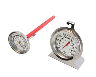 Ensemble de thermomètre de cuisson de BBQ d'acier inoxydable avec la lueur dans les cadrans foncés
