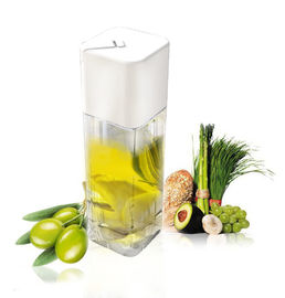 Corps de verre à bouteilles d'assaisonnement de distributeur d'huile d'olive matériaux et de couvercle en verre d'ABS