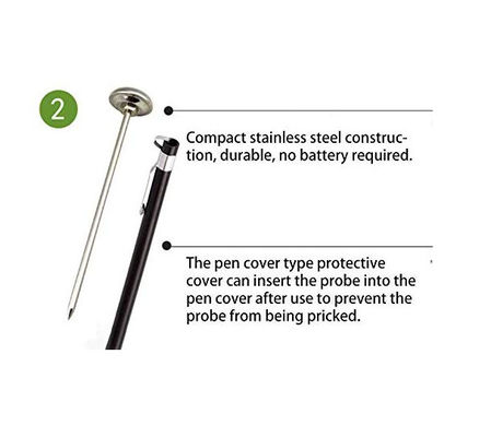 5 Seconds 220F 1" Dial Chef Pocket Thermometer
